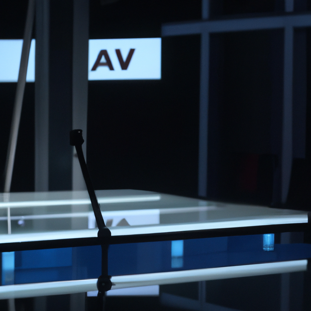 AI-generated minimalist news studio with soft light